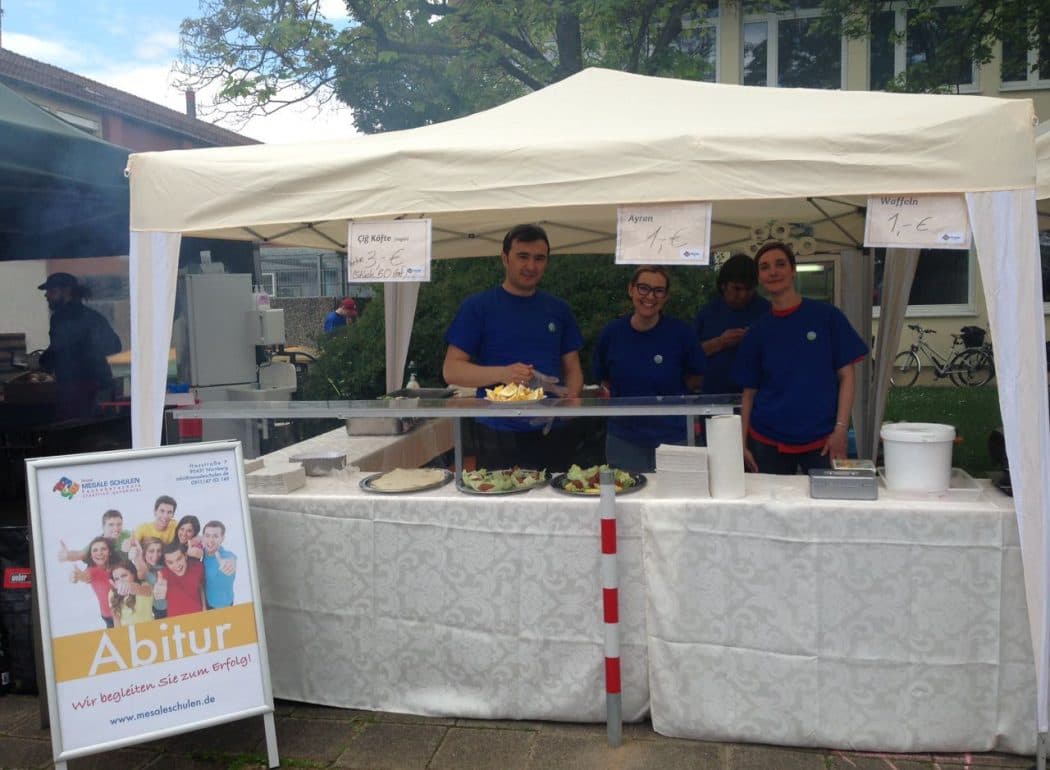 Mesale-Stand beim Stadtteilfest Muggeley.